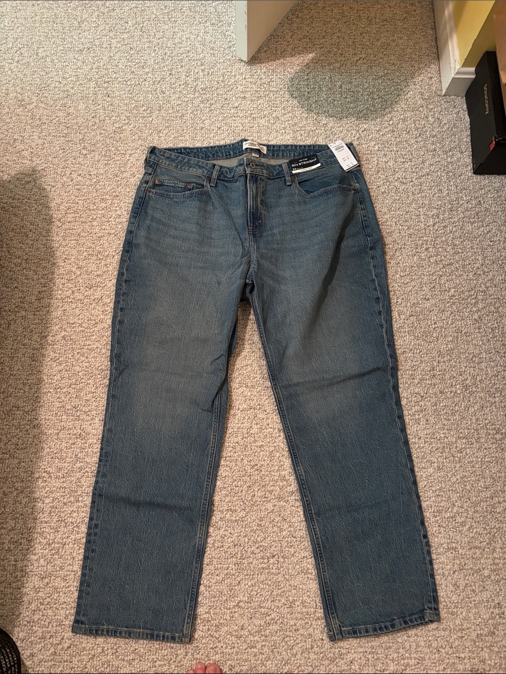 Abercrombie & Fitch Women's Blue Straight-Leg Jeans